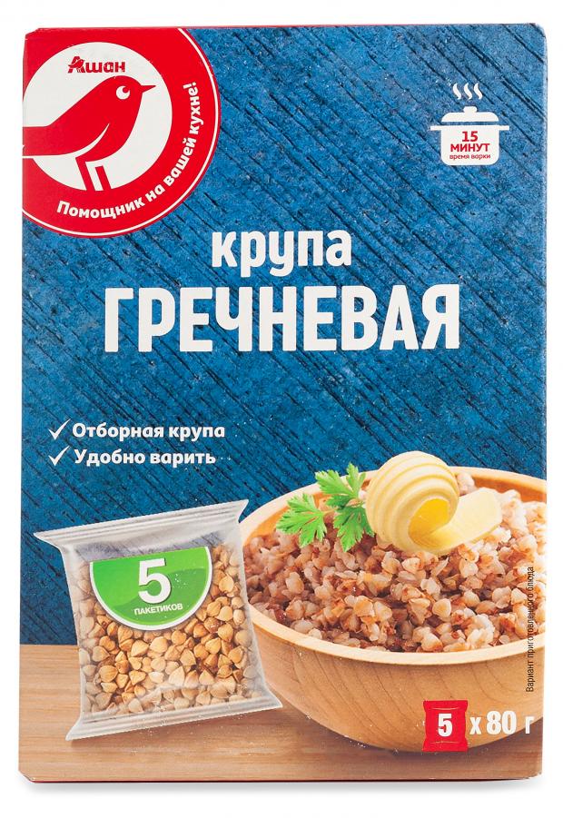 Крупа гречневая АШАН Красная птица в пакетиках, 400 г рис басмати ашан красная птица в пакетиках 400 г