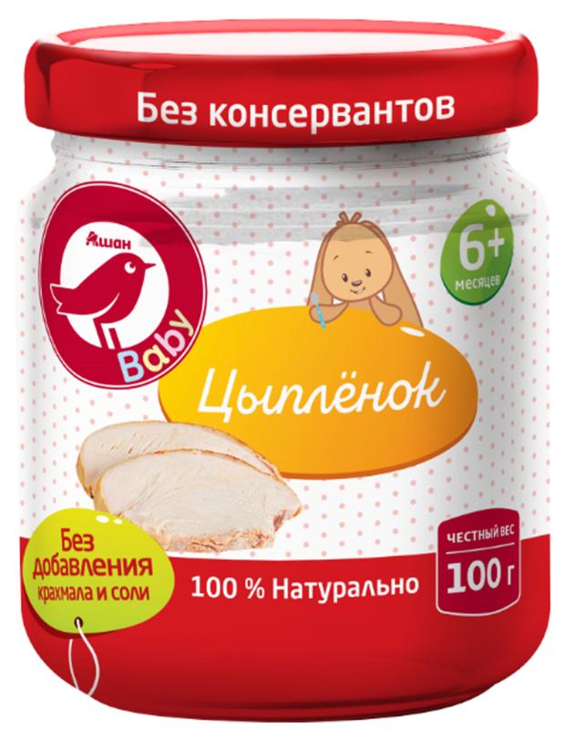 

Пюре АШАН Красная птица цыпленок с 6 мес., 100 г