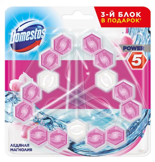 Подвесной блок для унитаза Domestos Power 5 Trio Ледяная Магнолия, 3 х 55 г