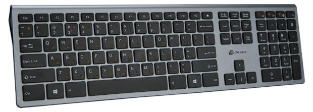 Клавиатура Оклик 890S серый/черный USB slim Multimedia