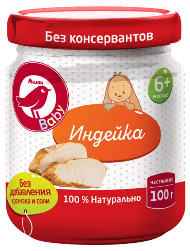 

Пюре АШАН Красная птица индейка с 6 мес., 100 г