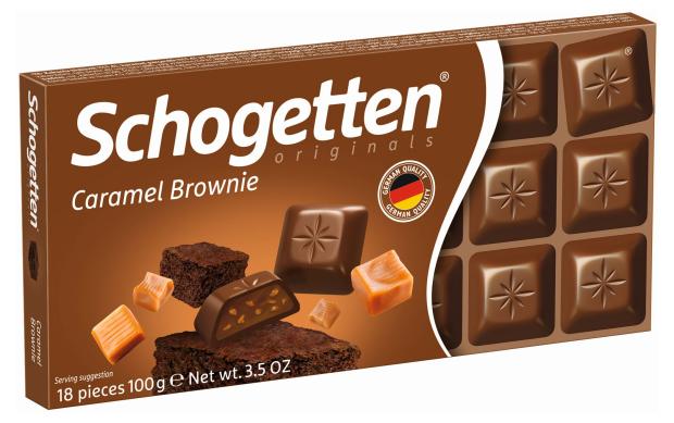 Шоколад порционный Schogetten Caramel brownie молочный, 100 г