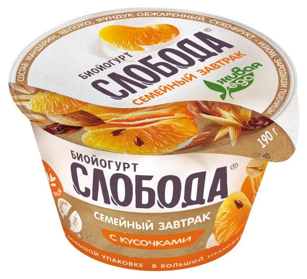 

Биойогурт Слобода мюсли с яблоком мандарином и орехами 5% БЗМЖ, 190 г