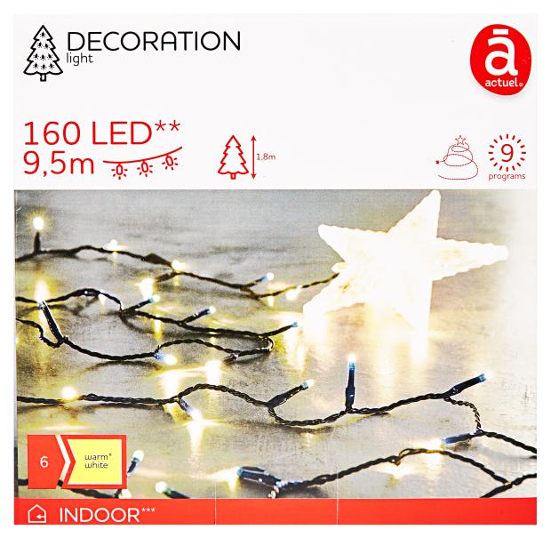 

Электрогирлянда Actuel 160 LED со звездой наконечником, 9,5 м