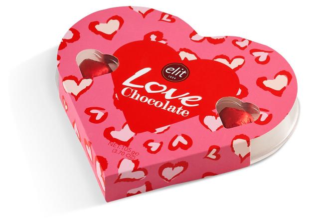Конфеты ELIT 1924 Шоколад молочный Love Chocolate с пралине из фундука, 105 г