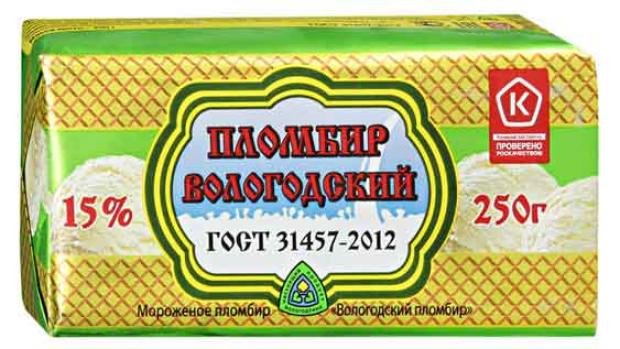 

Мороженое «Вологодский пломбир» 15%, 250 г