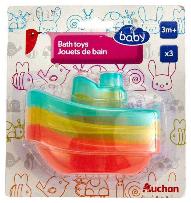 

Набор для купания АШАН Красная птица Кораблики с 3 мес., 3 шт