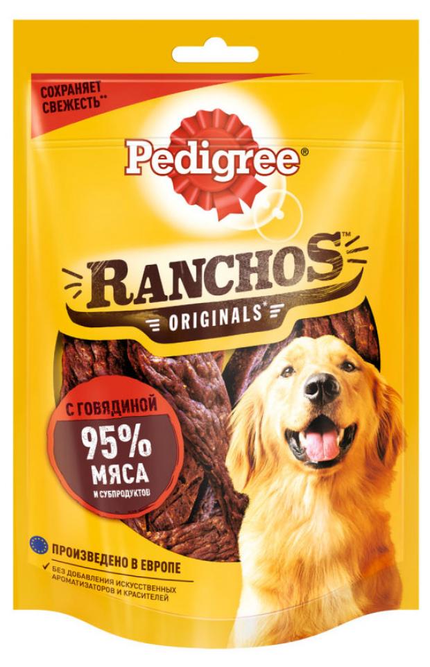 

Лакомство для собак Pedigree RANCHOS мясные ломтики с говядиной, 58 г