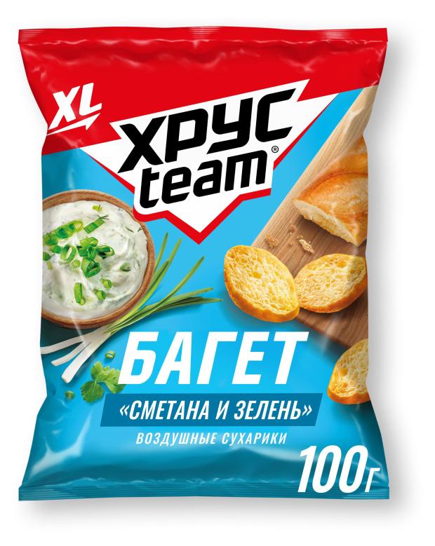 Сухарики Хрусteam Багет Сметана-Зелень 100 г 99₽