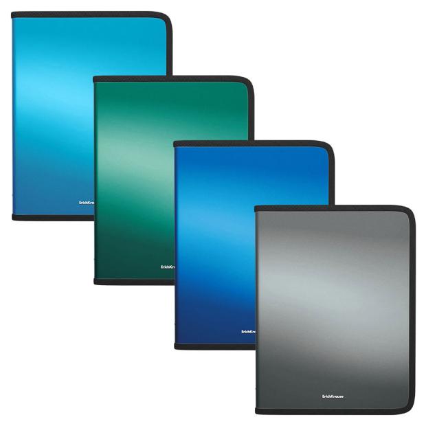 Папка для тетрадей ErichKrause Matt Ice Metallic на молнии пластиковая A5+, 1 шт