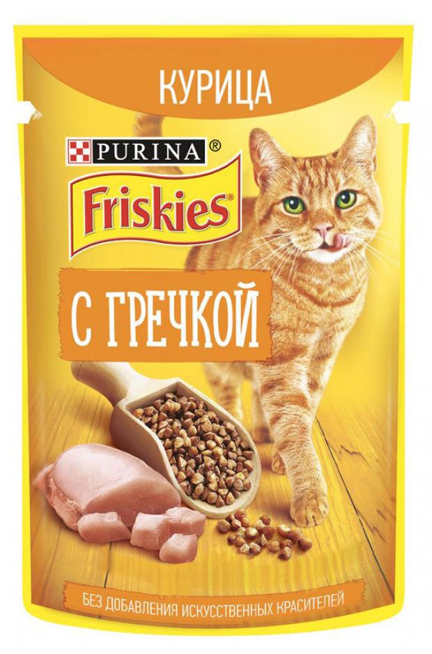 

Корм для взрослых кошек Friskies с курицей и гречкой в подливе, 75 г