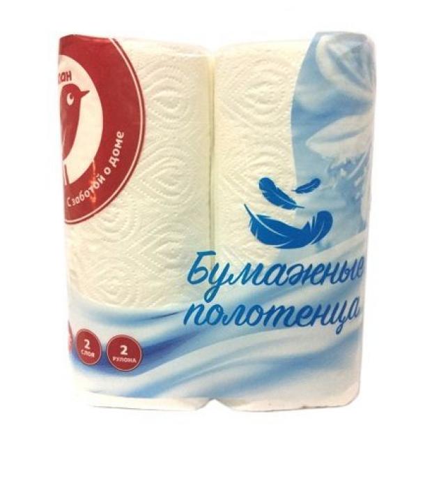 

Полотенца бумажные АШАН 2 слоя, 2 рулона