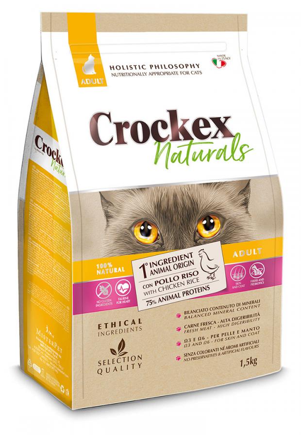 

Сухой корм для кошек Crockex курица рис, 1,5 кг