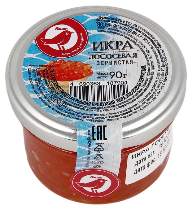 Икра АШАН Красная птица лосесовая зернистая, 90 г