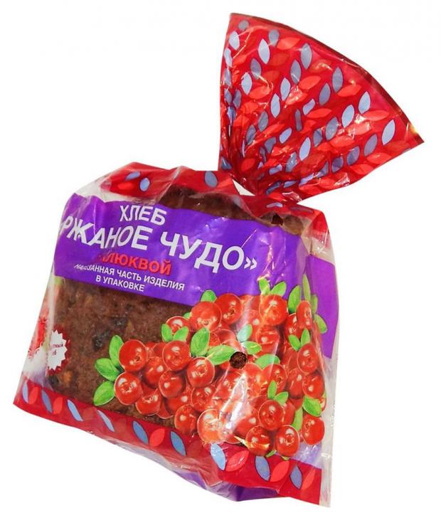 Хлеб Инской Ржаное чудо с клюквой нарезка, 300 г