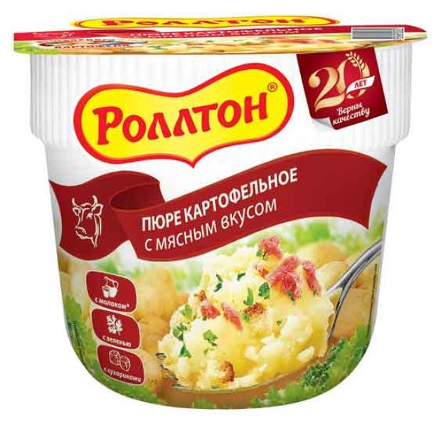 Пюре картофельное Роллтон с мясом, 40 г картофельное пюре роллтон 55г говядина стакан