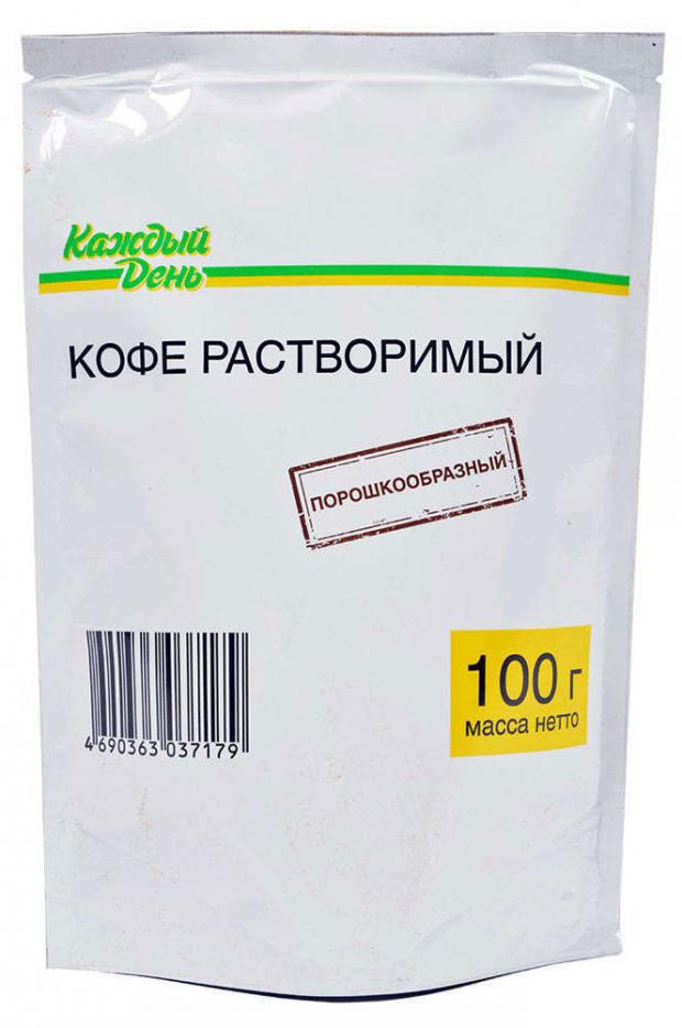 Кофе растворимый Каждый День порошкообразный, 100 г кофе растворимый каждый день гранулированный 100 г