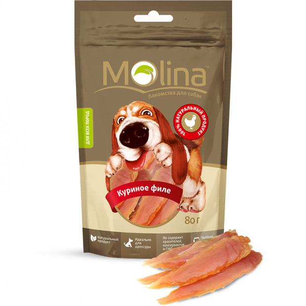 

Лакомство для собак Molin куриное филе, 80 г