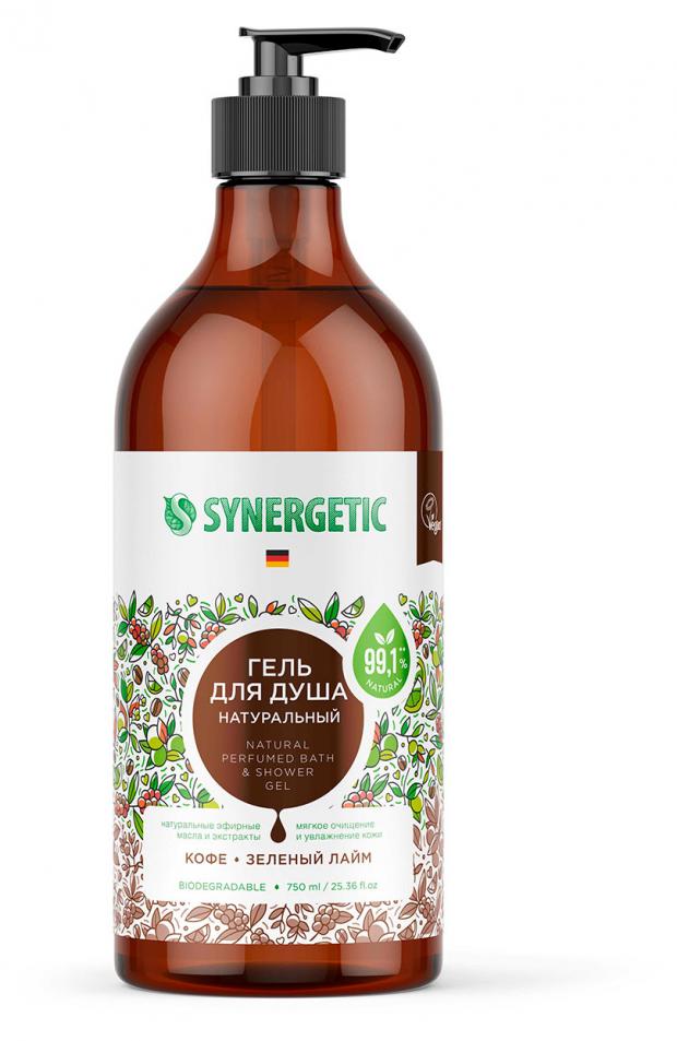 Гель для душа Synergetic Кофе и зеленый лайм, 750 мл гель для душа synergetic натуральный биоразлагаемый гель для душа кофе и зеленый лайм 380 мл