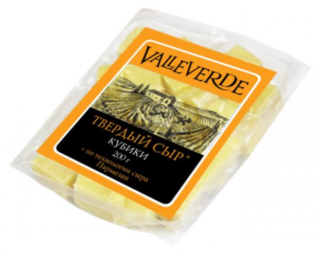 

Сыр твердый Valleverde кубики 40%, 200 г