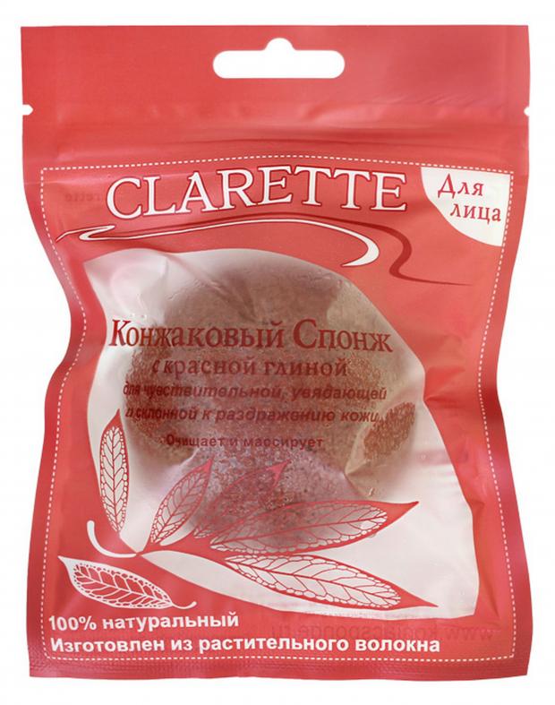 

Спонж для лица Clarette Конжаковый с красной глиной, 1 шт