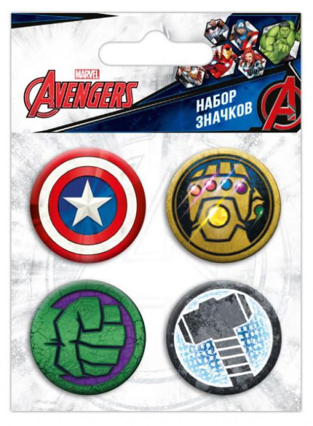 

Значки MARVEL Мстители закатные, 4 шт
