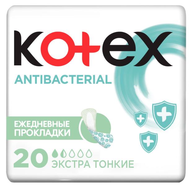 

Прокладки ежедневные Kotex Antibacterial Экстра тонкие, 20 шт