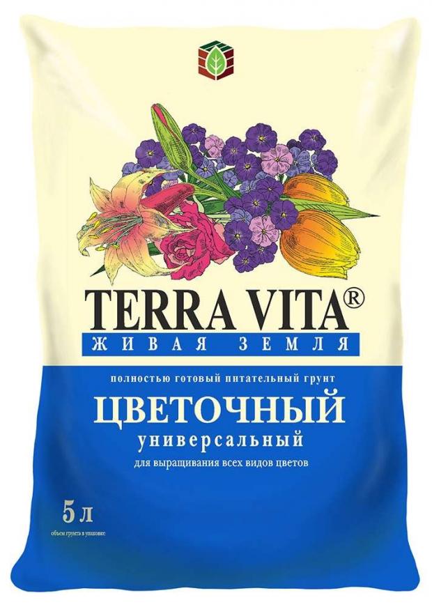 грунт terra vita живая земля цветочная 5 л Грунт Terra Vita Живая Земля Цветочная, 5 л