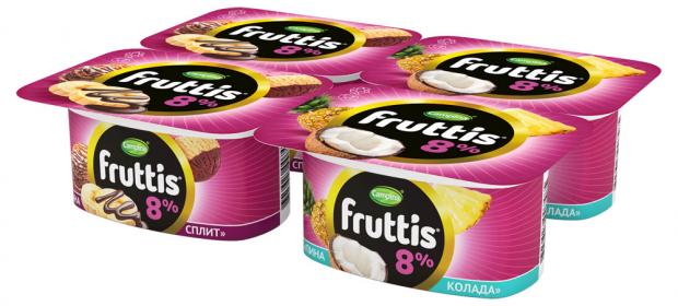 

Продукт Йогуртный Fruttis пастеризованный Суперэкстра Банана-сплит Пинаколада 8%, 115 г