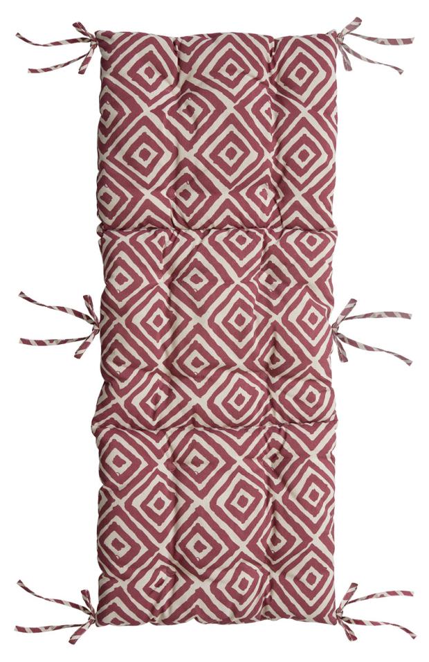 

Подушка для скамьи NAT 2-местная хлопок цвет красный, 120x50x15 см
