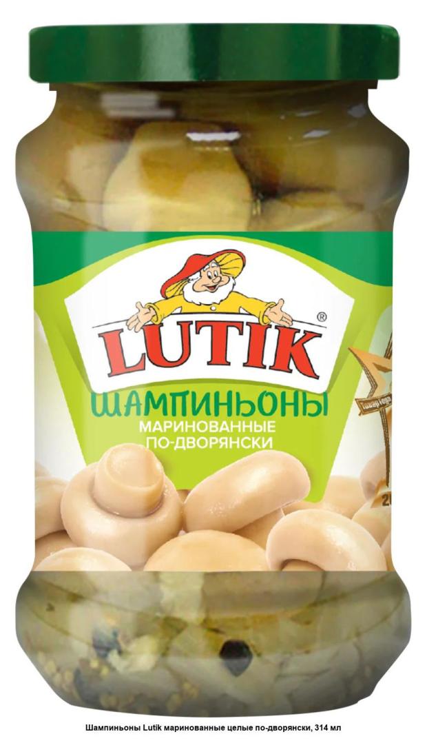 Шампиньоны маринованные LUTIK По-дворянски, 314 мл