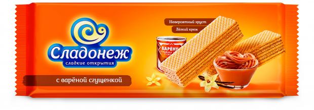 Вафли Сладонеж с вареной сгущенкой, 270 г