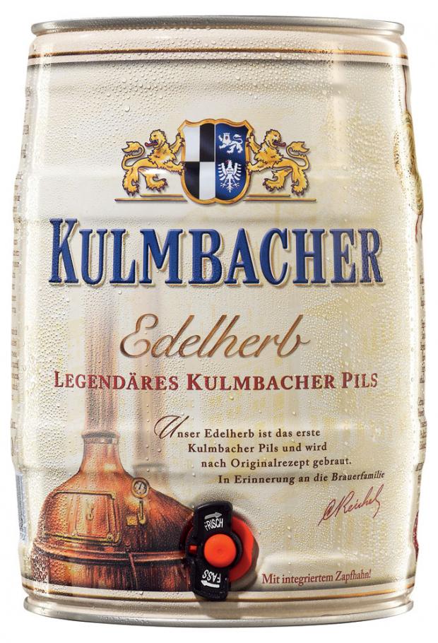 Пиво Kulmbacher Edelherb светлое фильтрованное 4,9%, 5 л пиво охота платинум светлое 6 5% 0 95 л