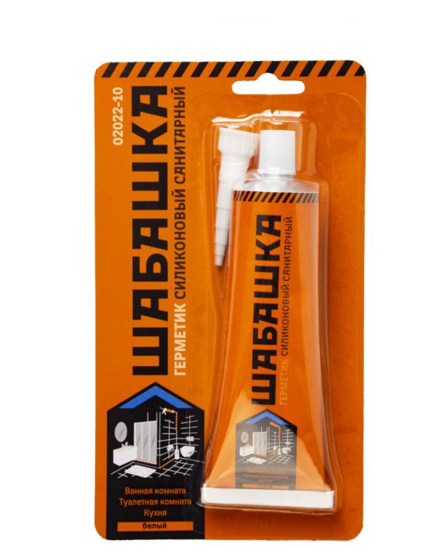 Герметик силиконовый Шабашка санитарный белый, 85 мл