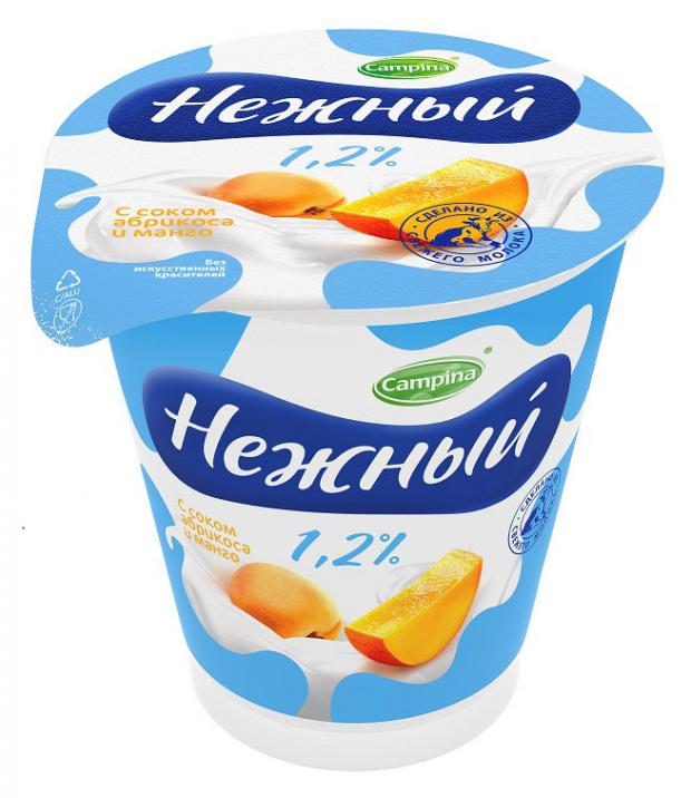 

Йогуртный продукт Campina Нежный с соком абрикоса и манго 1,2% БЗМЖ, 320 г