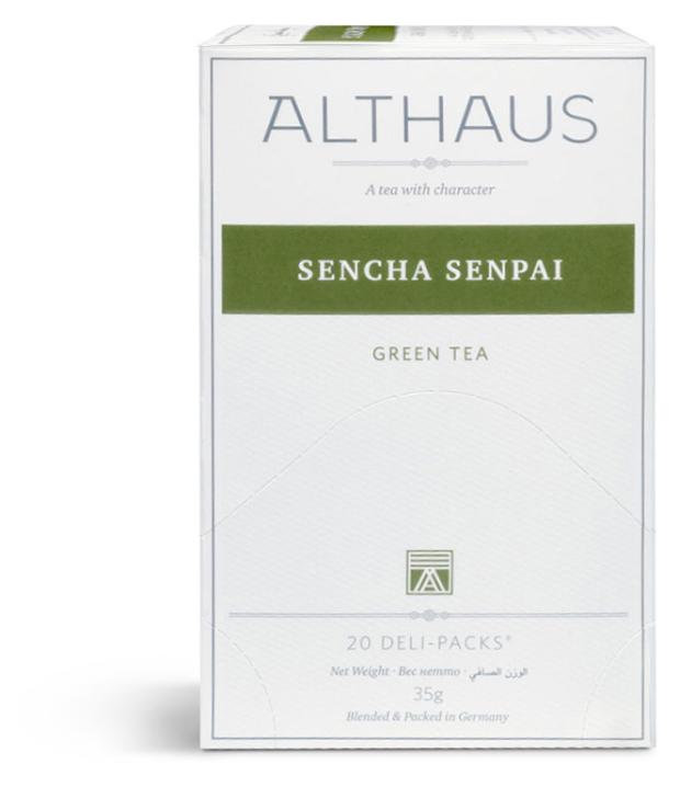 Чай зелёный Althaus Sencha Senpai в пакетиках, 20x1,75 г чай зеленый японский фермерский 50 г