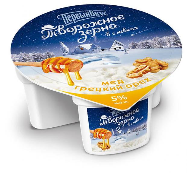 

Творожное зерно в сливках Первый Вкус с медом и грецким орехом 5% БЗМЖ, 150 г