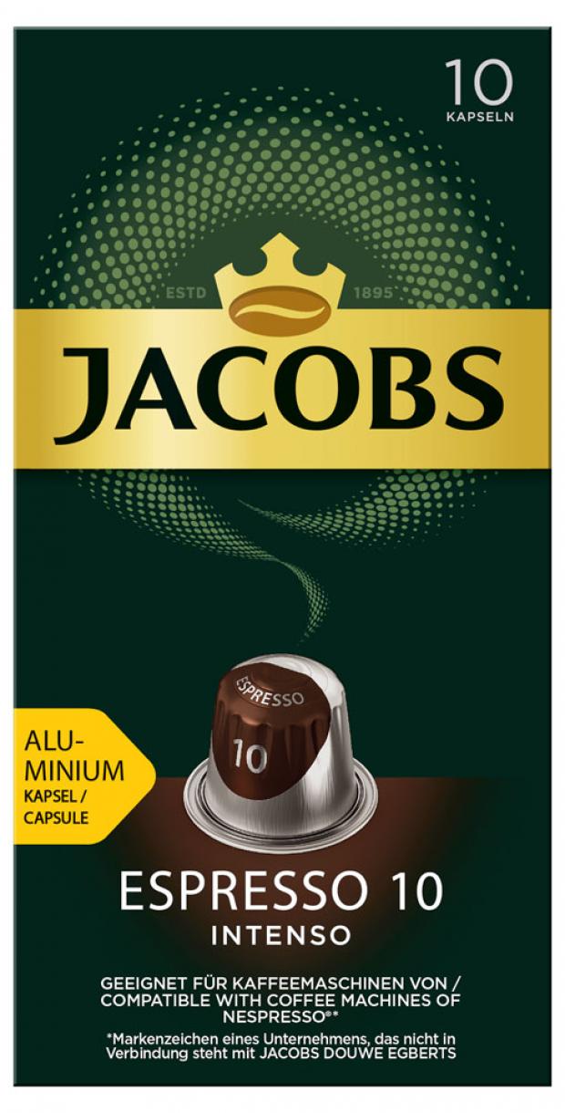 

Кофе в капсулах Jacobs Espresso №10 Intenso жареный молотый, 10 шт