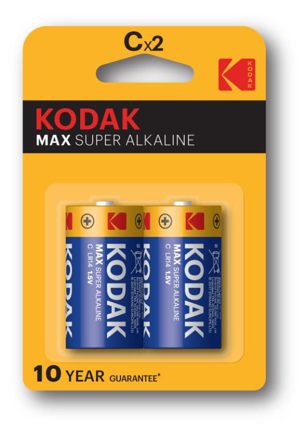 Батарейки Kodak LR14-2BL MAX SUPER Alkaline KC, 2 шт