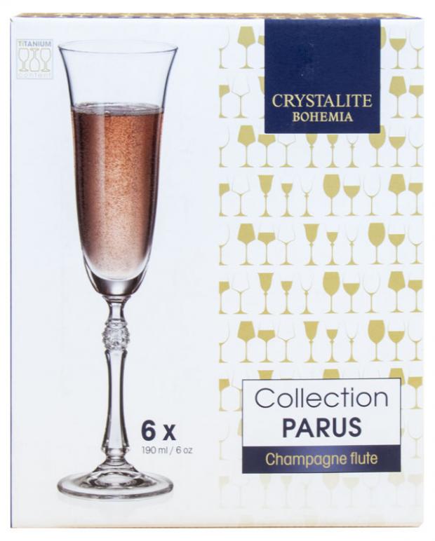 

Набор бокалов для шампанского Crystalite Parus, 190 мл