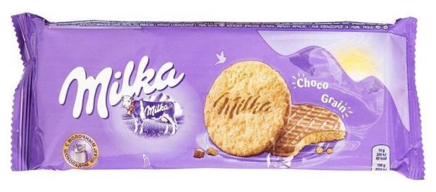 Печенье сдобное Milka с овсяными хлопьями и молочным шоколадом, 126 г