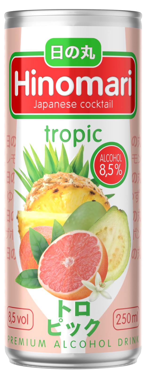 Коктейль виносодержащий игристый Hinomari Tropic газированный 8,5%, 250 мл