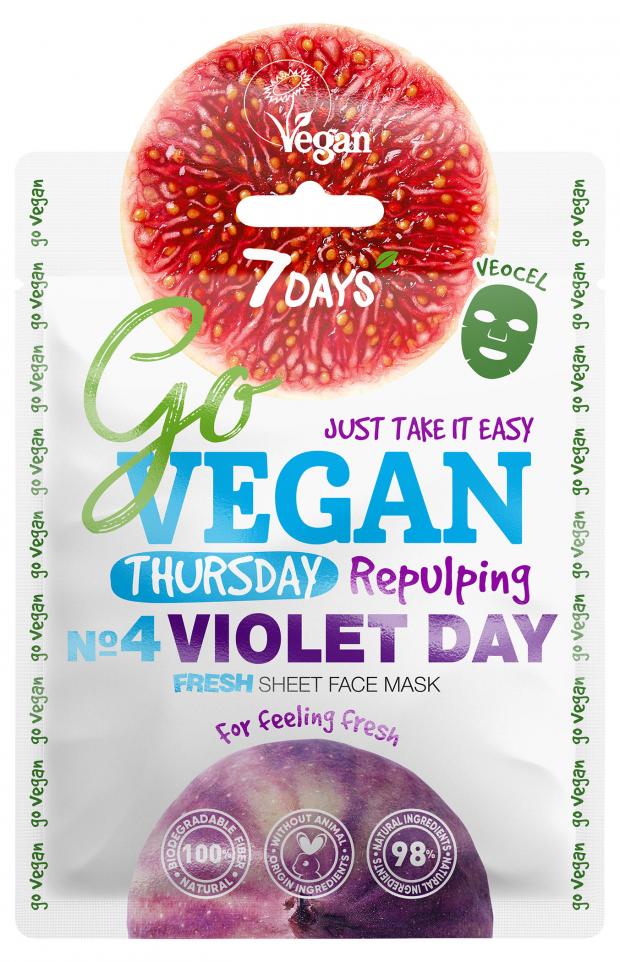 

Тканевая Fresh маска для лица «Go Vegan 7 Days» Thursday Violet Day, 25 г