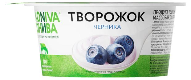 Творожок Эконива черника 5% БЗМЖ, 125 г