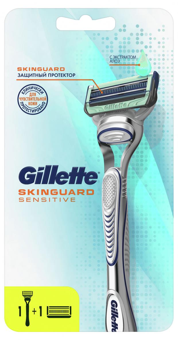 

Бритва мужская Gillette SkinGuard с 2 сменными кассетами, 1 шт