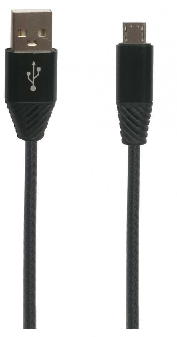 

USB кабель "LP" Micro USB Кожаная оплетка 1м. (черный)