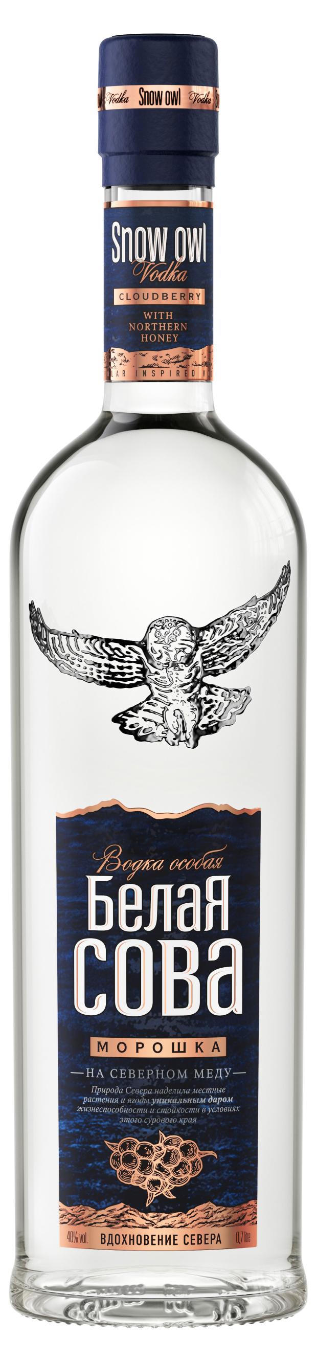 Водка Белая Сова Морошка насеверном меду Россия, 0,7 л