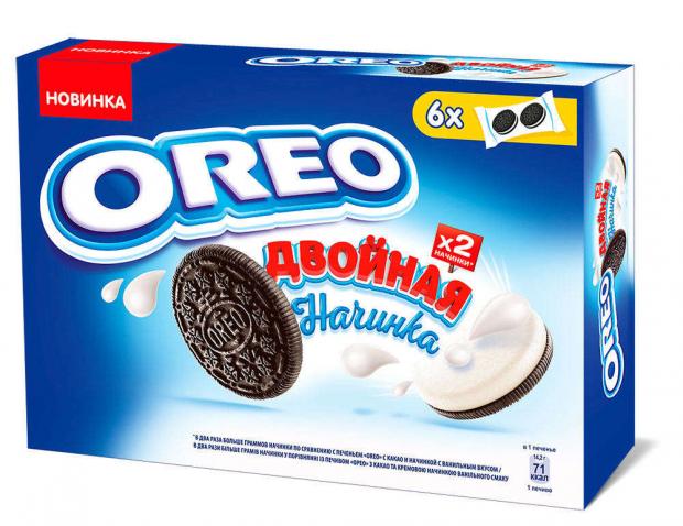 

Печенье OREO с какао и двойной начинкой с ванильным вкусом, 170 г