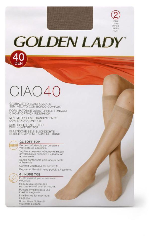 Гольфы женские Golden Lady CIAO 40 den Daino, 2 пары гольфы o stin 40 den 2 пары размер б р черный