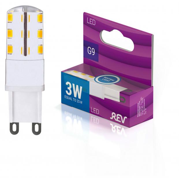 Лампа светодиодная Rev LED G9 3Вт 220V 4000К лампа светодиодная rev led e14 3вт 220v 2700к